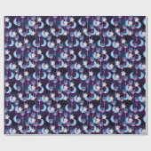 Schattige kosmisch maan- en sterrenballonpatroon cadeaupapier (Vlak)