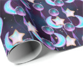 Schattige kosmisch maan- en sterrenballonpatroon cadeaupapier (Rol Hoek)