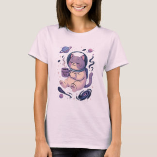 Schattige Kosmische Kattenkunst | Meowstronaut Bra T-shirt