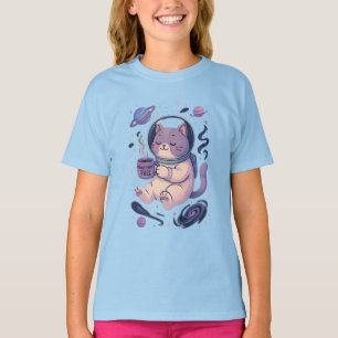Schattige Kosmische Kattenkunst Meowstronaut Bra T-shirt