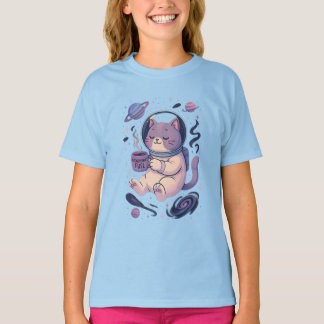 Schattige Kosmische Kattenkunst | Meowstronaut Bra T-shirt