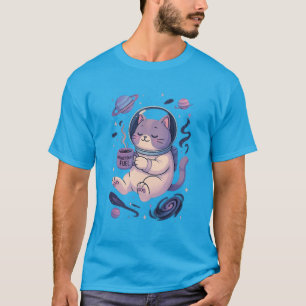 Schattige Kosmische Kattenkunst   Meowstronaut Bra T-shirt