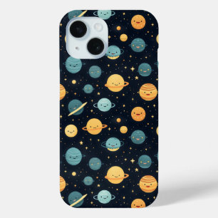 Schattige kosmospatroon iPhone 15 case