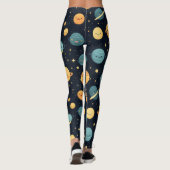 Schattige kosmospatroon leggings (Achterkant)