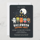 Schattige kostuum Halloween Party Kaart (Voorkant)