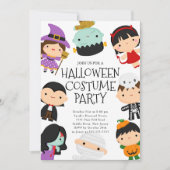Schattige kostuum Halloween Party Kaart (Voorkant)