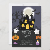 Schattige kostuum Halloween Party Kaart (Voorkant)