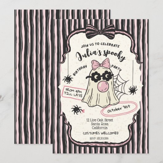 Schattige kostuum Halloween verjaardagsfeest Kaart (Voorkant / Achterkant)