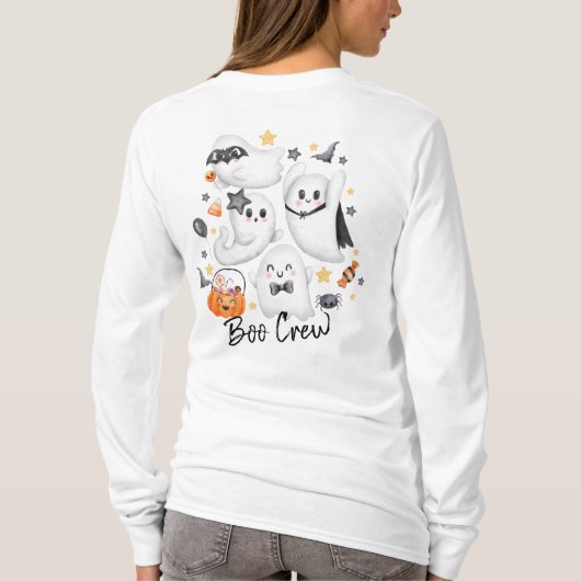 Schattige kostuum Spooky Ghost Pumpkin Boo Crew T-shirt (Achterkant)