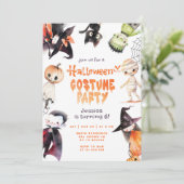 Schattige Kostuumfeest Halloween kinderverjaardag Kaart (Staand voorkant)