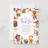 Schattige kostuumfeest Halloween Verjaardag Dank u Bedankkaart (Voorkant)