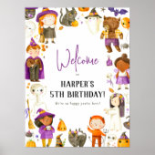 Schattige Kostuumfeest Halloween Verjaardag Welkom Poster (Voorkant)