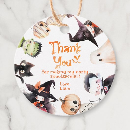 Schattige Kostuumfeest Monsters Halloween bedankt Bedankjes Labels (Voorkant)
