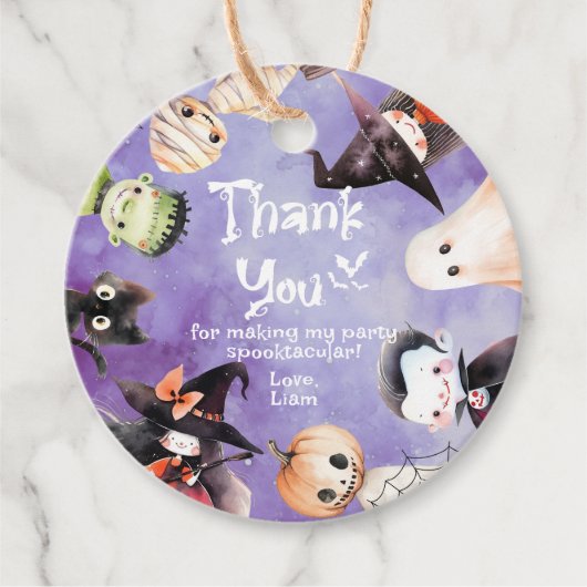 Schattige Kostuumfeest Monsters Halloween bedankt Bedankjes Labels (Voorkant)