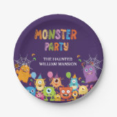 Schattige kostuummonster Halloween feest voor kind Papieren Bordje (Voorkant)