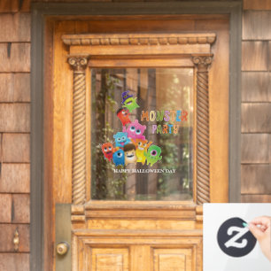 Schattige kostuummonster Halloween feest voor kind Raamsticker
