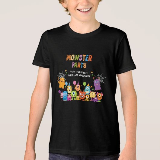 Schattige kostuummonster Halloween feest voor kind Tri-Blend Shirt (Voorkant)