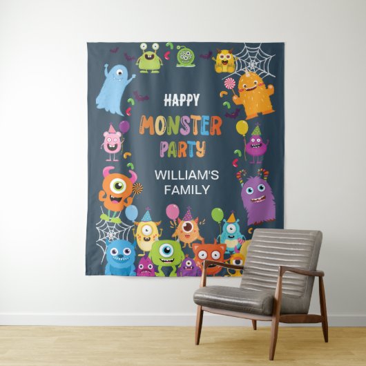 Schattige kostuummonster Halloween feest voor kind Wandkleed (In situ)