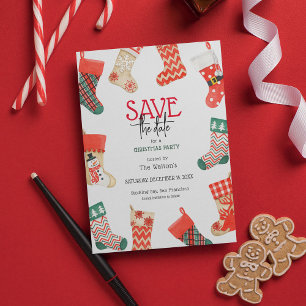 Schattige Kous Kerstfeest Save the Date Feestdagenkaart