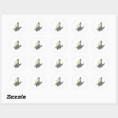 schattige kraai ronde sticker (Vel)