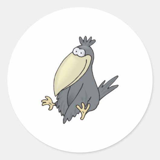 schattige kraai ronde sticker (Voorkant)