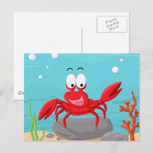 schattige krab briefkaart (Voorkant / Achterkant)