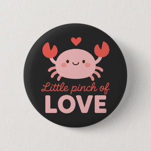 Schattige Krab Kleine Knijp van Liefde Valentijnsd Ronde Button 5,7 Cm