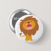 Schattige Krachtige Brullende Cartoon Leeuw Knop B Ronde Button 5,7 Cm (Voorkant /achterkant)