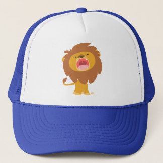 Schattige Krachtige Brullende Leeuw Cartoon Hoed Trucker Pet