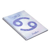 Schattige Kreeft Astrologie Teken gepersonaliseerd Notitieboek (Rechterzijde)