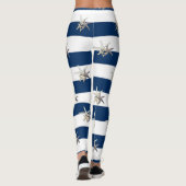 Schattige kreeften, marineblauwe strepen leggings (Achterkant)