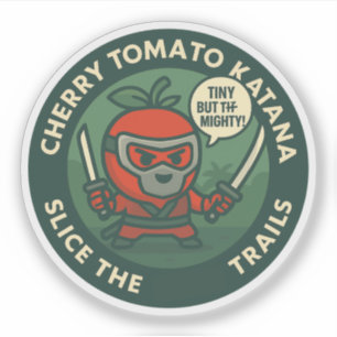 Schattige krijger-cherry tomaat Japanse thema Sticker