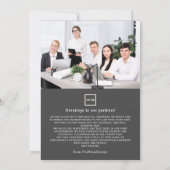 Schattige krijt kerstbomen zwart wit business feestdagenkaart (Achterkant)