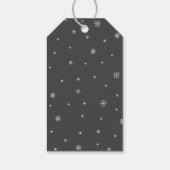 Schattige krijt kerstbomen zwart wit cadeaulabel (Achterkant)