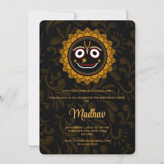 Schattige Krishna kaart voor verjaardag - Krishna (Voorkant)