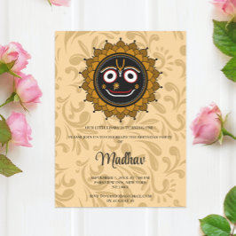 Schattige Krishna kaart voor verjaardag - Krishna 