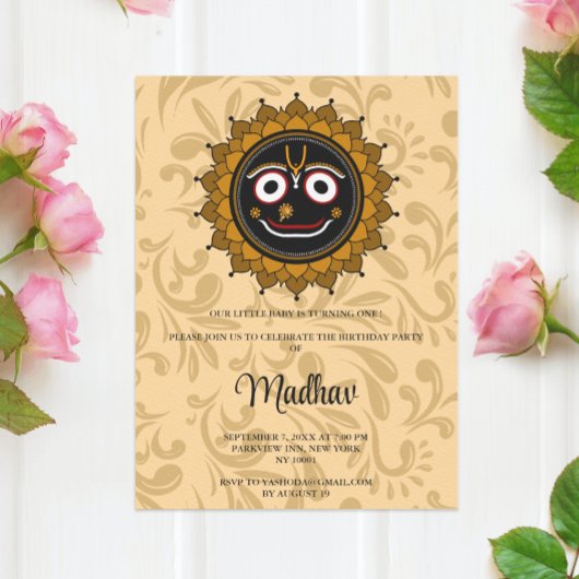 Schattige Krishna kaart voor verjaardag - Krishna