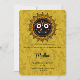 Schattige Krishna-verjaardagskaart - Krishna-kunst Kaart