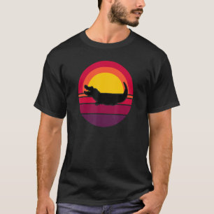 Schattige Krokodil Alligator Retro Zonsondergang T-shirt