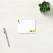 Schattige krokodil & gemerkte laurierbladeren op w post-it® notes (Kantoor)