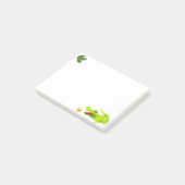 Schattige krokodil & gemerkte laurierbladeren op w post-it® notes (Schuin)