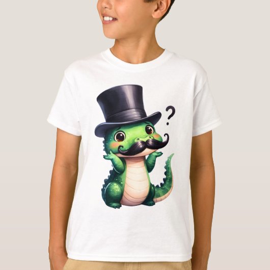 Schattige Krokodil Heer Fun Kunst T-shirt (Voorkant)