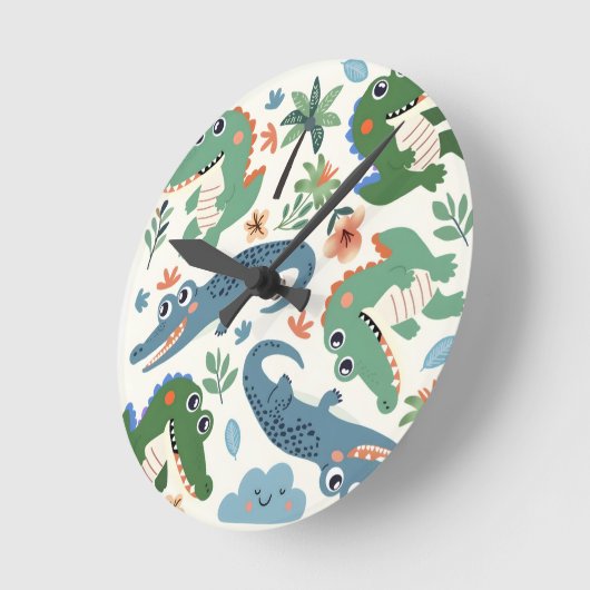 schattige krokodil ronde klok (Hoek)