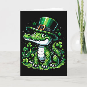 Schattige Krokodil St. Patrick's Dag Voor Jongens Kaart