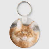 Schattige Krolhaar Naam Kat Foto Sleutelhanger (Achterkant)