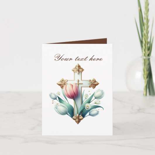 Schattige kruis met aanpasbare rozen kaart (Voorkant)