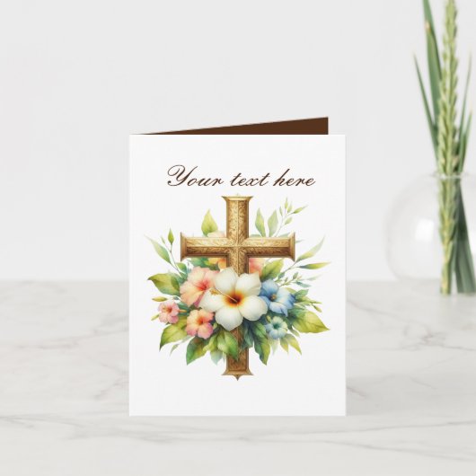 Schattige kruis met aanpasbare rozen kaart (Voorkant)