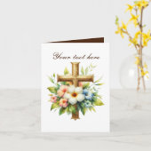 Schattige kruis met aanpasbare rozen kaart (Gele Bloem)