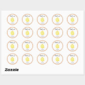 Schattige kuiken babyshower bedankt ronde sticker (Vel)