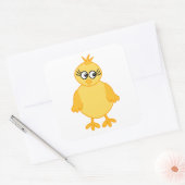Schattige kuiken, gele Baby vogel. Vierkante Sticker (Envelop)